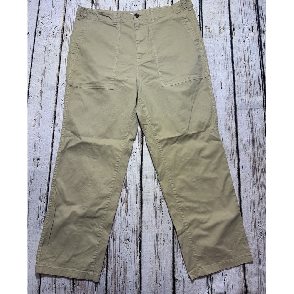 Vintage Alex Mill Womens Khaki Flat Neille Straight Leg‎ Ankle Chino Size 16